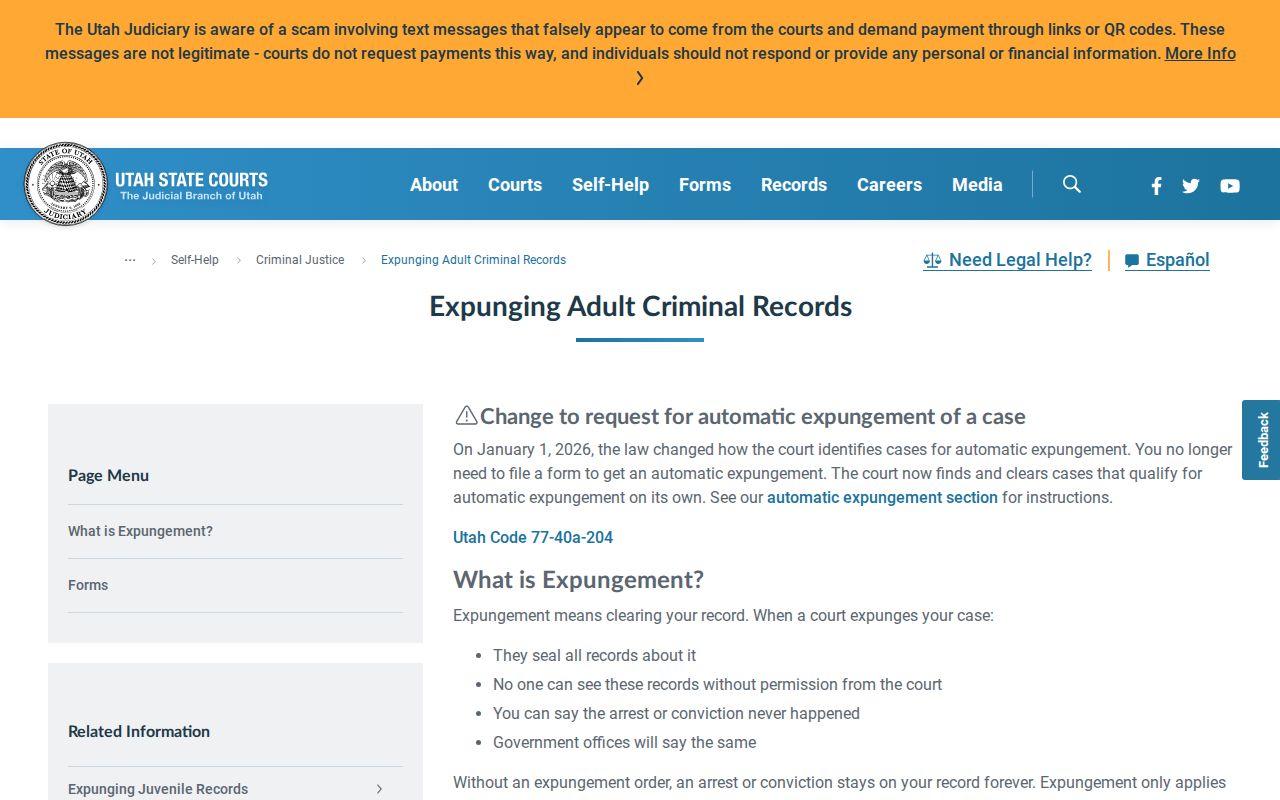 Rich County criminal court cases expungement workflow