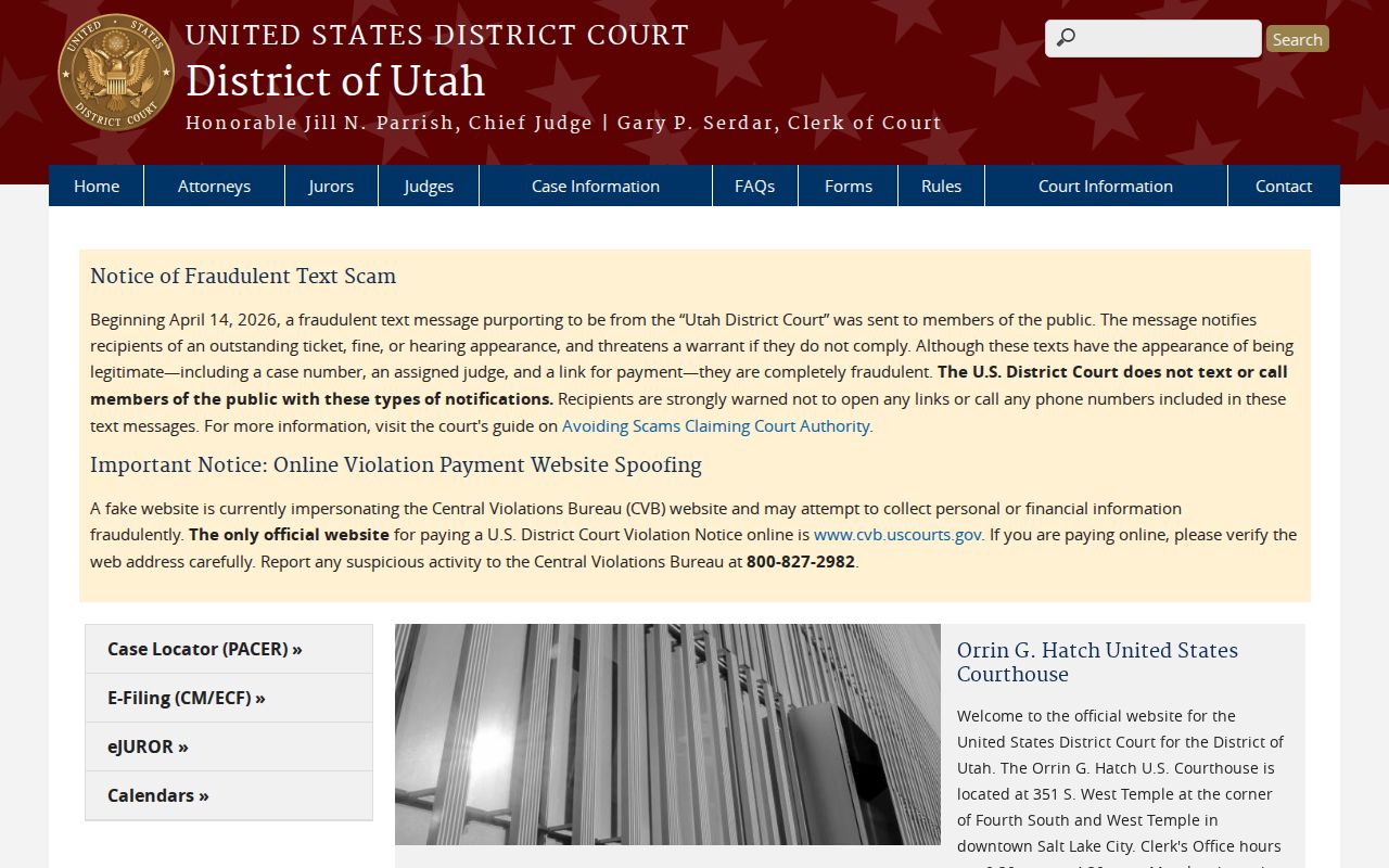 Rich County criminal history District of Utah court