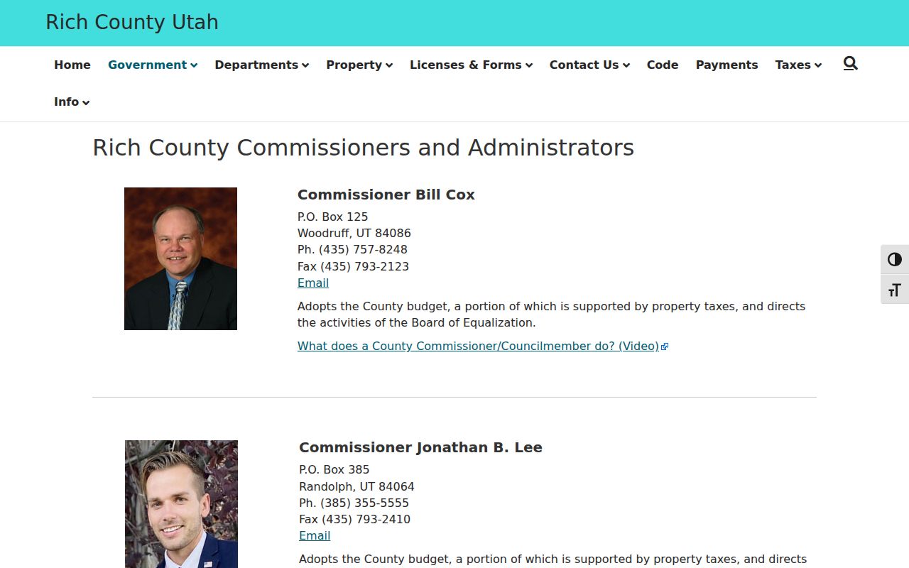 Rich County criminal history elected records officials